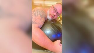 Chub hole exposed on exercise ball for your pleasure