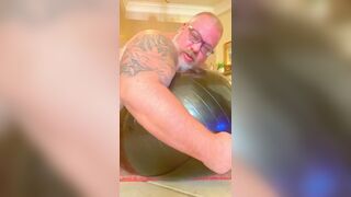Chub hole exposed on exercise ball for your pleasure - 4 image
