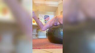 Chub hole exposed on exercise ball for your pleasure - 7 image