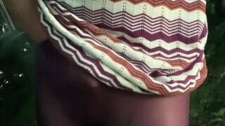Crossdresser outdoor  horny wank in pantyhose