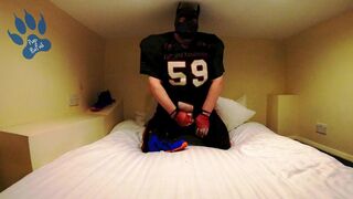 Football Pup pawing in hotel - squirting on my Flightposite - 13 image