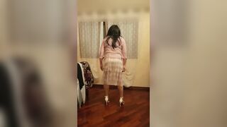 Patetic cuckold sissy diresse like a wife