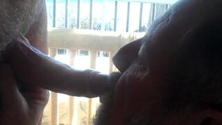 Sucking uncut cock on the purch at the beach house. - 10 image