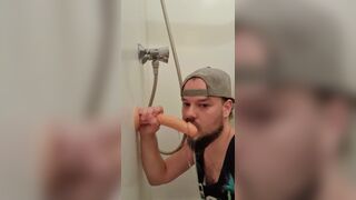Fag Eli Parker sucks a dildo (fag e91 on telegram)