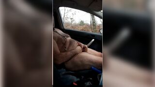 French Exhibitionist playing and sucking cruising spot