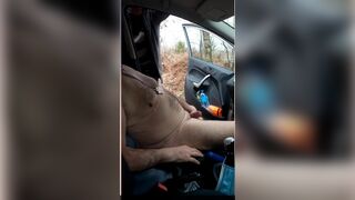 French Exhibitionist playing and sucking cruising spot