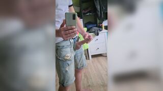 Very hard cock cumshot