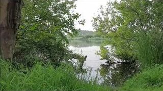 Naked outside playing with myself.