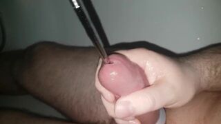 Cockring, urethral sounding, urethral bulge, cum with sound - 2 image