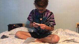 Skinny Long Haired Teen Unboxes and Fucks Sex Toy - 2 image