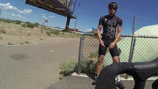 Pissing lycra in public while cycling - 3 image