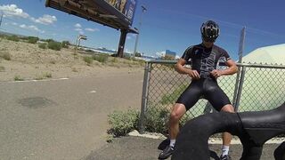 Pissing lycra in public while cycling - 4 image