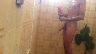 Boy Bathing in Dressing Room