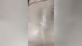 Handjob Wearing Latex Catsuit with Latex Sheath inside - 4 image