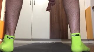 HORNY AMATEUR COLLEGE STUDENT IN SNEAKER SOCKS GETS FUCKED BY DILDO WHILE ROOMMATE IS AWAY - 2 image
