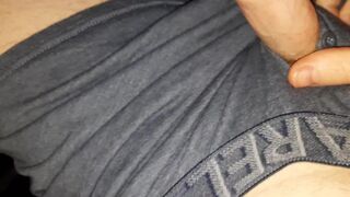 Teasing my Hard Uncut Cock through my Boxer Shorts! - 2 image