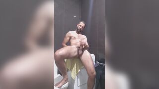 Hot Arab Daddy Plays and Self-Sucks (no cum) - 2 image