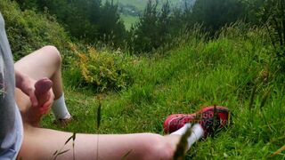 BARELY LEGAL TEEN WANKING & CUMMING AT a MOUNTAIN - 1 image