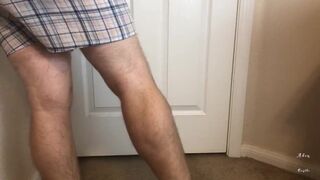Man does Calf Flexing with X-Mas Socks - 9 image
