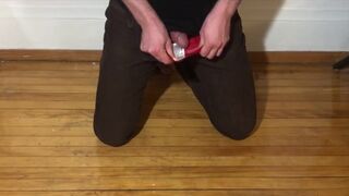 Kinky Bottom Pissed into his Pants and Jocks and Soaked in Piss Fucked himself with a Dildo - 7 image