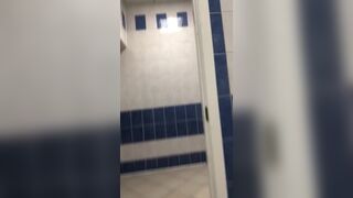 Faggot jerk in public toilet - 1 image