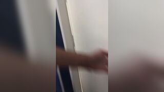 Faggot jerk in public toilet - 9 image