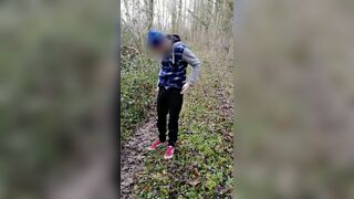 Boy Jerking off and Cumming on a Forest Trail - 1 image