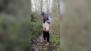 Boy Jerking off and Cumming on a Forest Trail - 5 image