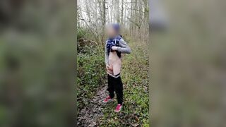 Boy Jerking off and Cumming on a Forest Trail - 7 image