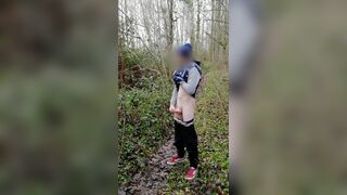 Boy Jerking off and Cumming on a Forest Trail - 8 image