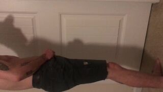 Desperately wet myself, I accidentally locked myself out of the bathroom.