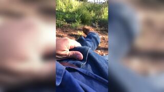 Farmer Jacks off in Nature