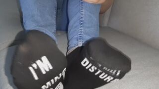 FOOTJOB AND CUM ON FRIEND SOLES - 1 image