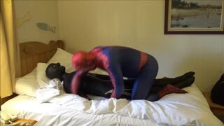 spiderman fucks and cums on his orca dummy - 2 image