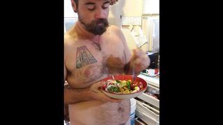 Naked salad toss: eating and hanging out with my dogs - 1 image