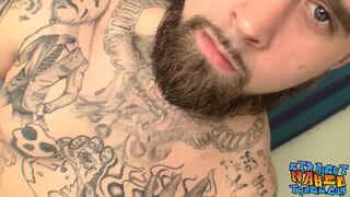 Handsome inked straight thug Jacque Gosling masturbates solo - 14 image