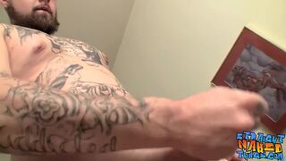 Handsome inked straight thug Jacque Gosling masturbates solo - 15 image