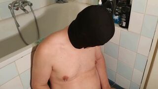 Slave gagging throat fucked after he drink a huge glass of piss HD