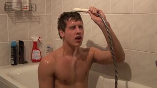 Under the shower I jerk myself a horny cock until he cum and I spread my cum on my body - just hot!!! - 4 image