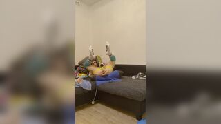 (GER) Sk8erboy-twink sniffs his own sneakers and socks are sooo horny ,stretching and Training gaped Asspussy  raw