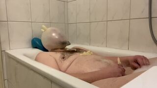 BHDL - THE BREATHTUB 3 - EXTREME LATEX GLOVE BREATHPLAY WITH CUM EATING IN THE BATHTUB - - 13 image