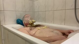 BHDL - THE BREATHTUB 3 - EXTREME LATEX GLOVE BREATHPLAY WITH CUM EATING IN THE BATHTUB - - 15 image