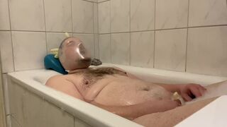 BHDL - THE BREATHTUB 3 - EXTREME LATEX GLOVE BREATHPLAY WITH CUM EATING IN THE BATHTUB - - 2 image