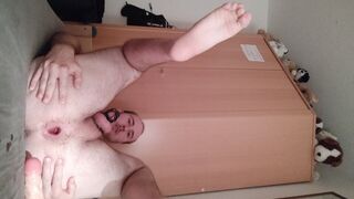 Fucking my Ass with a big Dildo while im in Chastity