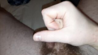 EDGING AN UNCUT COCK - BIG CUMSHOT ON MYSELF - 12 image