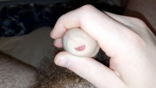 EDGING AN UNCUT COCK - BIG CUMSHOT ON MYSELF - 13 image