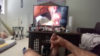 Watching porn and jerking with a blunt and . No edits. - 9 image