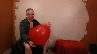 Balloonbanger 79) Qualatex 24 inch Balloon Inflation and Jerk-Off Fun - Daddy Looner - 2 image