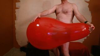 Balloonbanger 79) Qualatex 24 inch Balloon Inflation and Jerk-Off Fun - Daddy Looner - 9 image