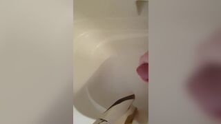 Jerked off in Shower till I Cum, while my GF was on Phone Talking to her Bestfriend - 1 image